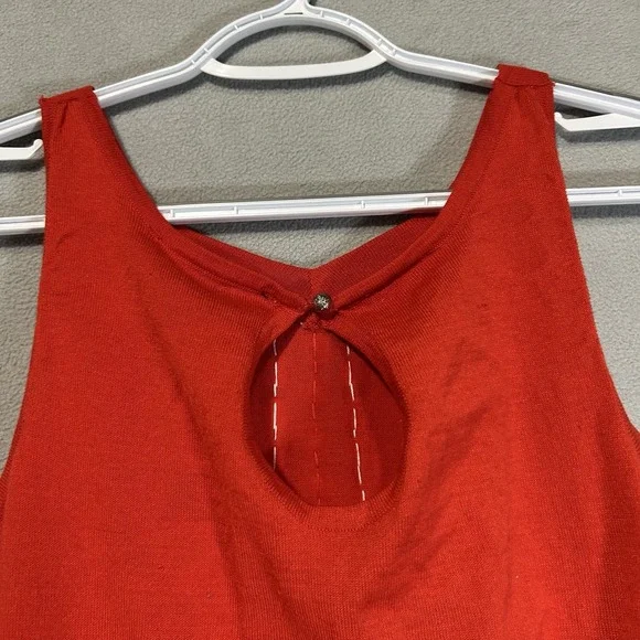 Ashley Stewart Red Tank Top Blouse Womens Size 18/20 Rhinestones Party Holiday - Picture 5 of 5